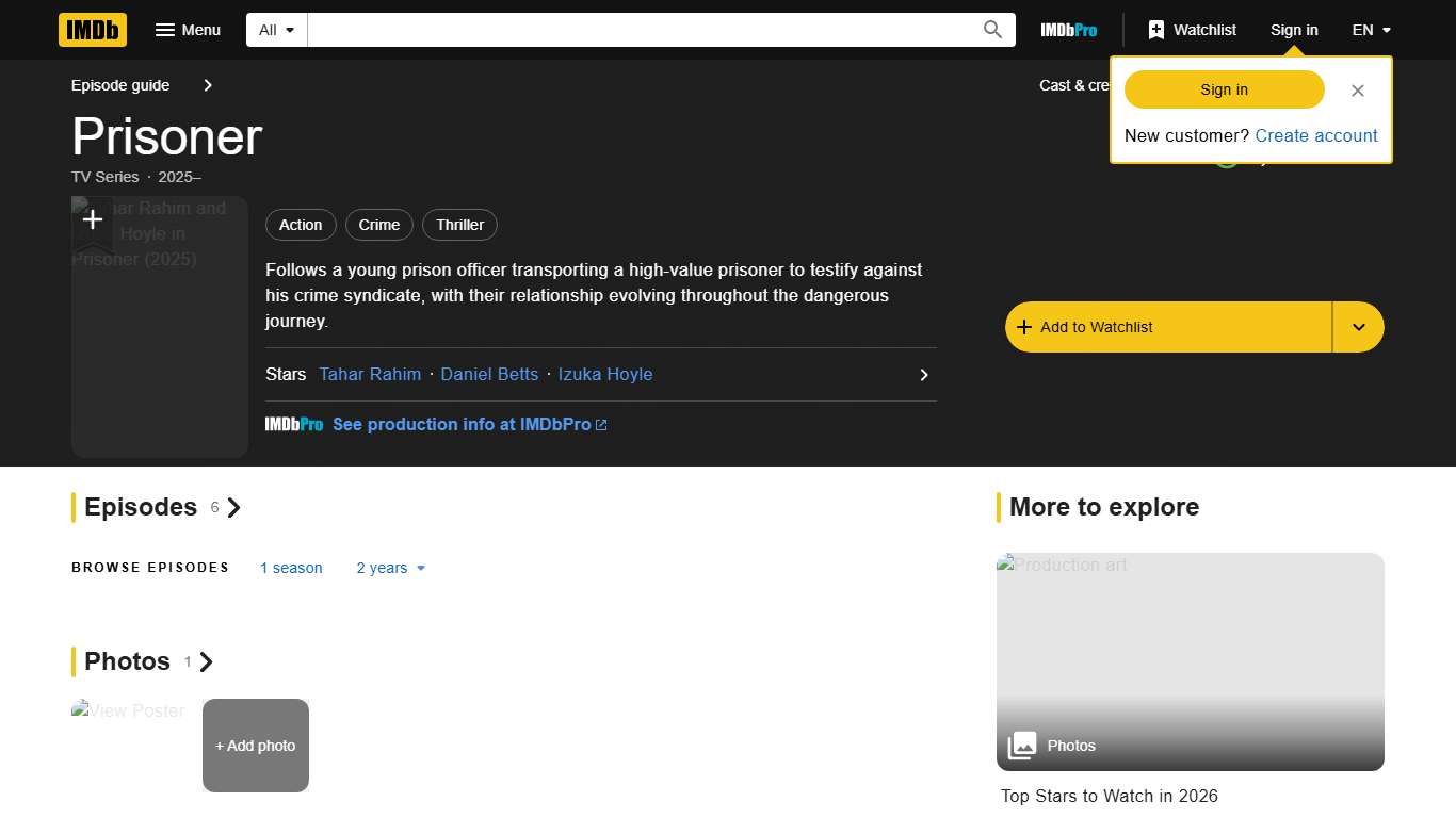 Prisoner (TV Series 2025– ) - IMDb