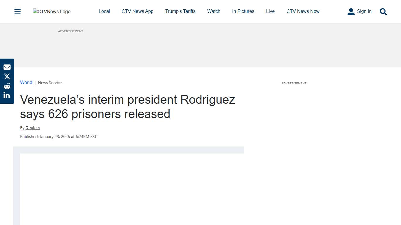 626 prisoners released says Venezuela’s interim president