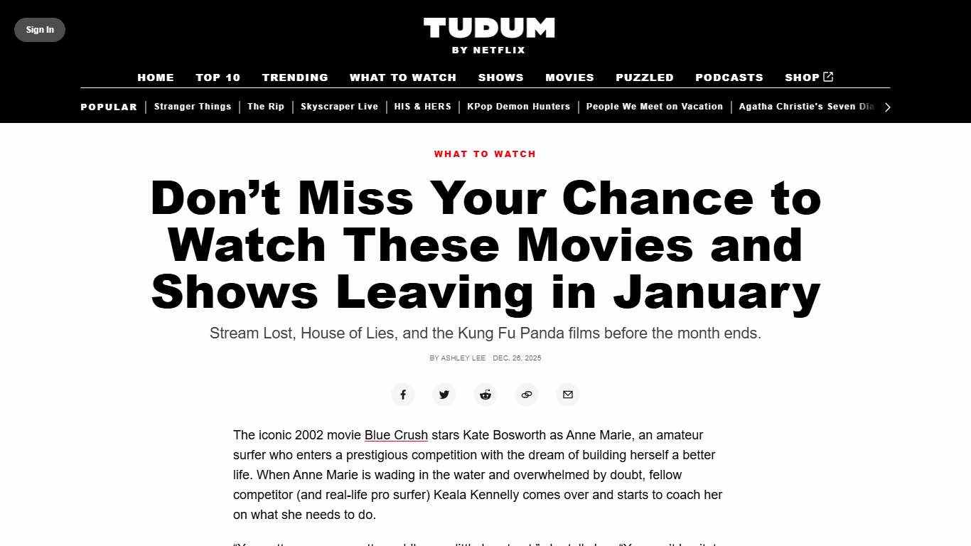 What's Leaving Netflix in January 2026: Movies and Shows - Netflix Tudum